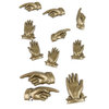 EK Success - Jolee's by You Redux - 3 Dimensional Embellishments with Gem Accents - Brass Vintage Hands