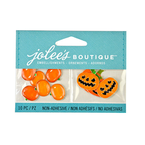 EK Success - Jolee's Boutique - Halloween - 3D Embellishments with Epoxy and Glitter Accents - Jack O Lanterns and Pumpkins