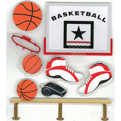 EK Success - Jolee's Boutique - 3 Dimensional Stickers - Basketball, CLEARANCE