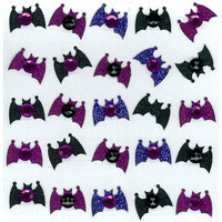 EK Success - Jolee's Boutique - Halloween - 3 Dimensional Stickers with Glitter and Gem Accents - Cute Bats