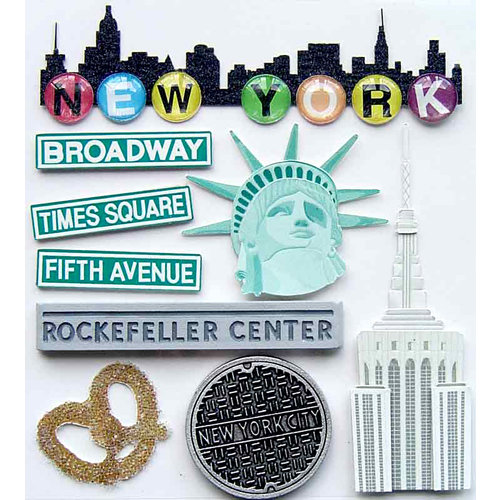 EK Success - Jolee's Boutique - 3 Dimensional Stickers with Epoxy and Glitter Accents - New York
