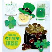 EK Success - Jolee's Boutique - St Patty's Day Collection - 3 Dimensional Stickers with Epoxy and Foil Accents - St Patrick's Day
