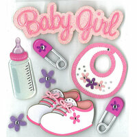 EK Success - Jolee's Boutique - 3 Dimensional Stickers with Epoxy Foil Gem and Glitter Accents - Baby Girl