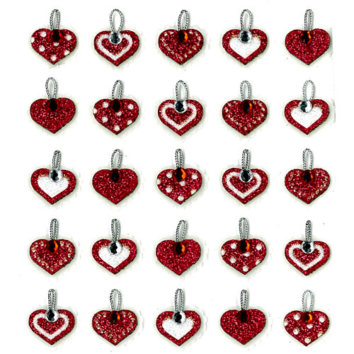 EK Success - Jolee's Boutique - Valentine - 3 Dimensional Stickers with Gem and Glitter Accents - Heart Repeats
