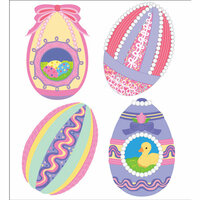 EK Success - Jolee's Boutique - Parcel Collection - Easter - 3 Dimensional Stickers - Ribbon Easter Eggs