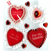 EK Success - Jolee's Boutique - Parcel Collection - Valentine - 3 Dimensional Stickers with Gem Accents - Greetings