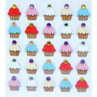 EK Success - Jolee's Boutique - 3 Dimensional Stickers with Felt Gem and Glitter Accents - Cupcake Repeats