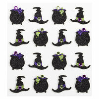 EK Success - Jolee's Boutique - Halloween - 3 Dimensional Stickers with Gem and Glitter Accents - Witches Hat Repeats