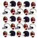EK Success - Jolee's Boutique - 3 Dimensional Stickers with Gem and Glitter Accents - Football and Helmets Repeats