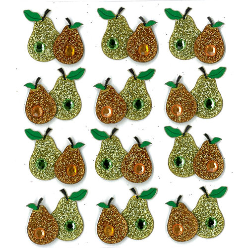 EK Success - Jolee's Boutique - 3 Dimensional Stickers with Gem and Glitter Accents - Perfect Pear Repeats