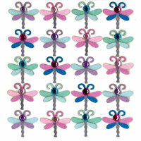 EK Success - Jolee's Boutique - 3 Dimensional Stickers with Gem and Glitter Accents - Dragonfly Repeats