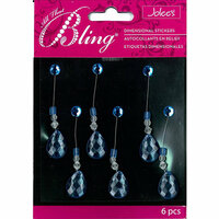EK Success - Jolee's Boutique - All That Bling Collection - 3 Dimensional Stickers - Tear Drop Swing - Blue