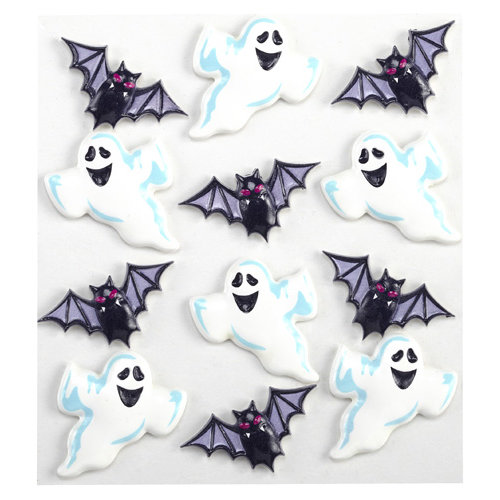 EK Success - Jolee's Boutique - Halloween - 3 Dimensional Stickers - Ghost and Bat Cabochons
