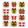 EK Success - Jolee's Boutique - Christmas - 3 Dimensional Stickers with Glitter Accents - Holiday Presents Cabochons
