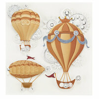 EK Success - Jolee's Boutique - Steampunk Collection - 3 Dimensional Stickers with Foil and Gem Accents - Flying Machines