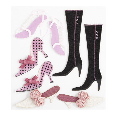 EK Success - Jolee's Boutique - Around the World Collection - 3 Dimensional Stickers with Epoxy and Gem Accents - Shoes and Boots