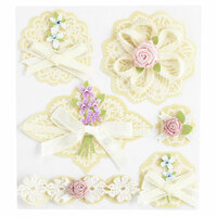 EK Success - Jolee's Boutique - Around the World Collection - 3 Dimensional Stickers with Gem Accents - Layered Doilies with Bows