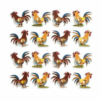 EK Success - Jolee's Boutique - 3 Dimensional Stickers with Foil and Gem Accents - Rooster Repeats