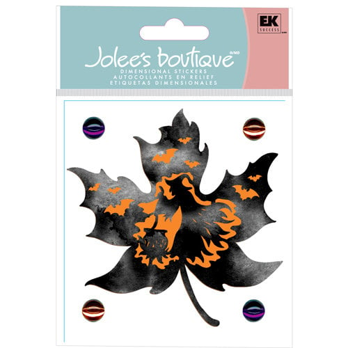 EK Success - Jolee's Boutique - Halloween Collection - 3 Dimensional Stickers with Gem and Glitter Accents - Die Cut Leaf