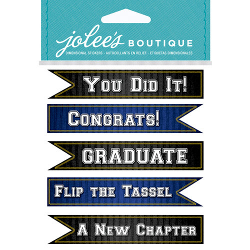 EK Success - Jolee's Boutique - Core Refresh Collection - 3 Dimensional Stickers - Graduation Banners