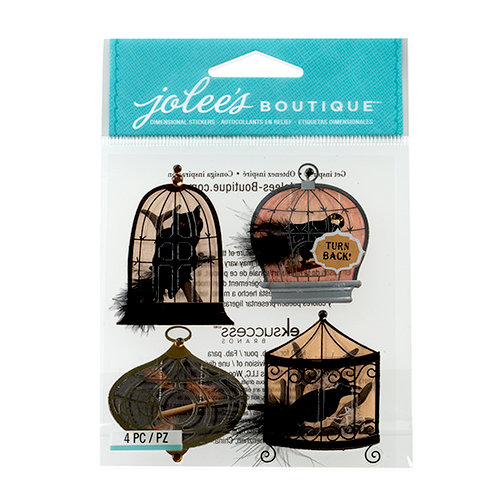 EK Success - Jolee's Boutique - Halloween 2013 Collection - 3D Stickers with Foil and Gem Accents - Birds in Cages
