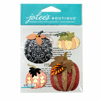 EK Success - Jolee's Boutique - Halloween 2013 Collection - 3D Stickers with Gem and Glitter Accents - Metallic Pumpkins