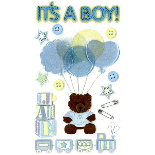 EK Success - Jolee's Boutique - 3 Dimensional Stickers with Epoxy and Glitter Accents - It's a Boy