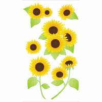EK Success - Jolee's Boutique - 3 Dimensional Stickers with Glitter Accents - Vellum Sunflowers