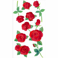 EK Success - Jolee's Boutique - 3 Dimensional Stickers with Glitter Accents - Vellum Roses, CLEARANCE