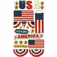 EK Success - Jolee's Boutique - 3 Dimensional Stickers with Foil Accents - God Bless America