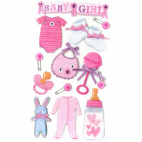 EK Success - Jolee's Boutique - 3 Dimensional Stickers with Epoxy and Gem Accents - Baby Girl