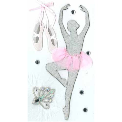 EK Success - Jolee's Boutique - Parcel Refresh Collection - 3 Dimensional Stickers with Gem and Glitter Accents - Ballerina