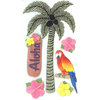 EK Success - Jolee's Boutique - Parcel Refresh Collection - 3 Dimensional Stickers with Glitter Accents - Palm Tree