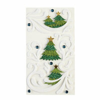 EK Success - Jolee's Boutique - Christmas - 3 Dimensional Stickers with Foil Gem and Glitter Accents - Flourishes and Christmas Trees