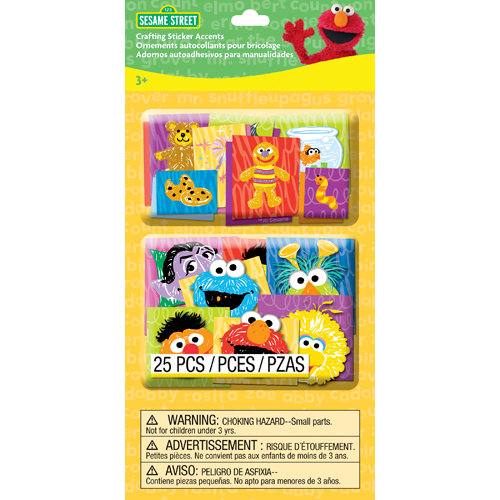 EK Success - Sesame Street Collection - Layered Accents with Varnish Accents - Character Faces