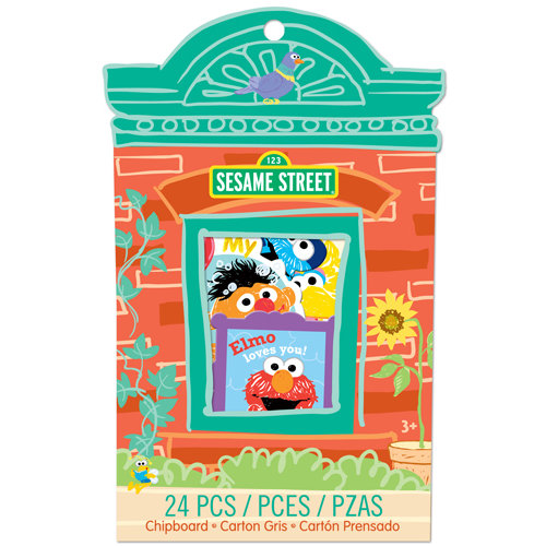 EK Success - Sesame Street Collection - Chipboard Box with Varnish Accents - Blocks
