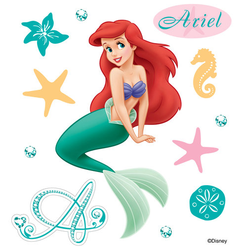 EK Success - Disney Collection - 3 Dimensional Stickers with Foil Gem and Glitter Accents - Ariel