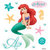 EK Success - Disney Collection - 3 Dimensional Stickers with Foil Gem and Glitter Accents - Ariel