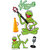 EK Success - The Muppets Collection - 3 Dimensional Stickers with Epoxy Foil and Glitter Accents - Muppets Kermit the Frog