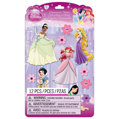EK Success - Disney Collection - Princess - 3 Dimensional Stickers with Gem and Glitter Accents - Group 1