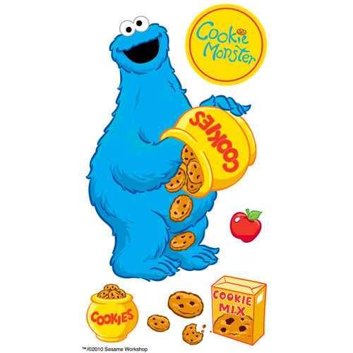 EK Success - Sesame Street Collection - 3 Dimensional Stickers with Epoxy and Varnish Accents - Cookie Monster