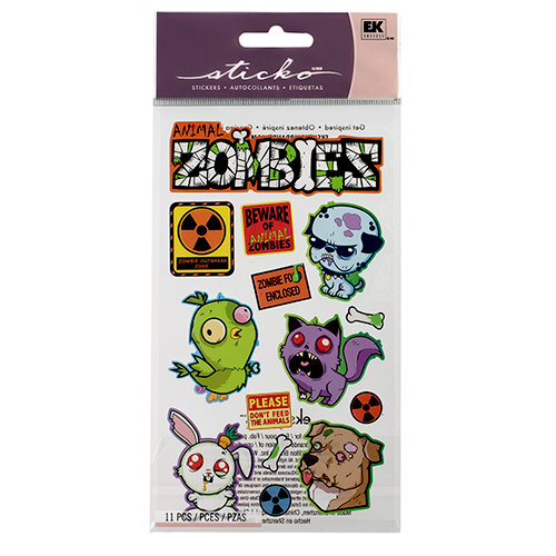 EK Success - Sticko Seasonal Stickers - Halloween - Animal Zombies