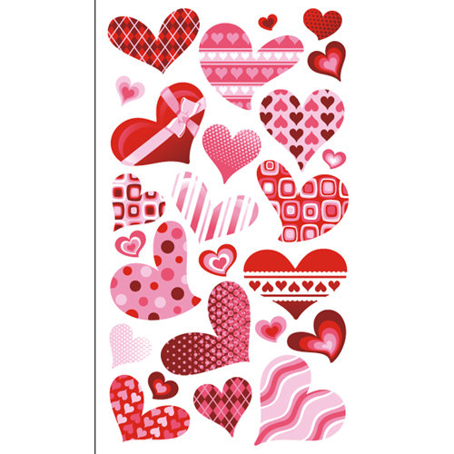 EK Success - Sticko Classic Collection - Stickers - Funky Hearts