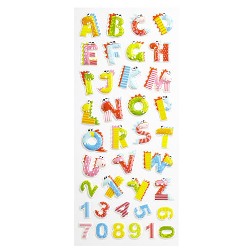 EK Success - Sticko 3 Dimensional Stickers - Alphabet and Numbers - Large - Dino