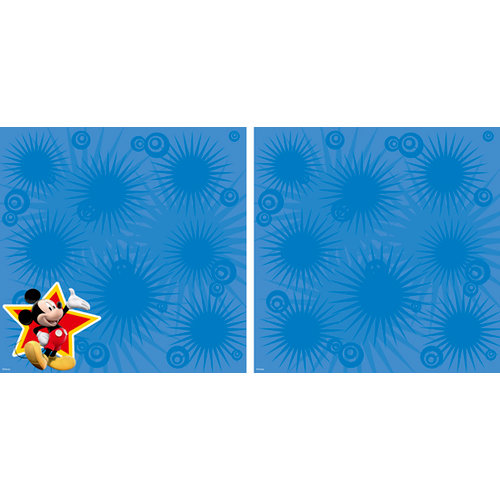 EK Success - Disney Collection - 12 x 12 Double Sided Paper with Varnish Accents - Mickey Star