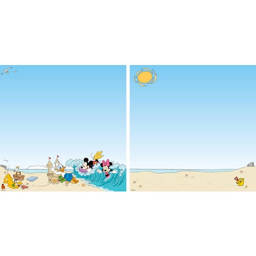 EK Success - Disney Collection - 12 x 12 Double Sided Paper with Varnish Accents - Mickey Beach