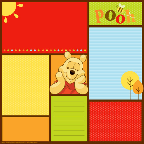 EK Success - Disney Collection - 12 x 12 Paper - Pooh - Color Block