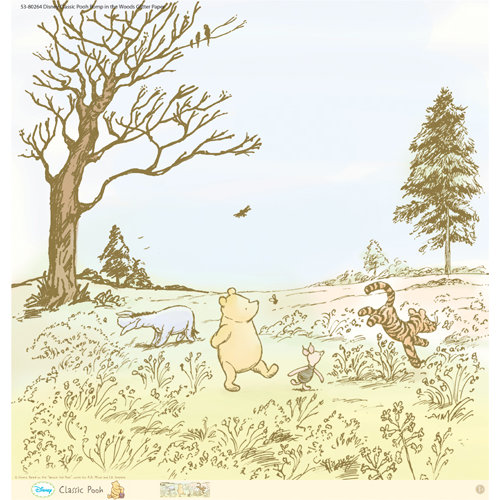 EK Success - Disney Collection - Classic Pooh - 12 x 12 Paper with Glitter Accents - Romp in the Woods