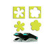 EK Success - Paper Shapers - Slim Profile - Mini Punch Set - 2 Pieces - Flower and Retro Flower