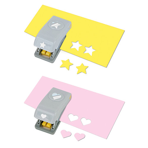 EK Success - Paper Shapers - Slim Profile - Mini Punch Set - 2 Pieces - Heart and Star